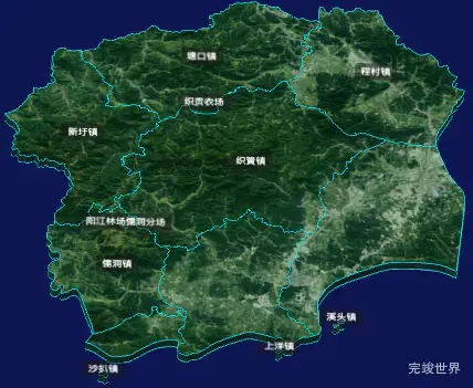 threejs阳江市阳西县geoJson地图3d地图自定义贴图加CSS3D标签