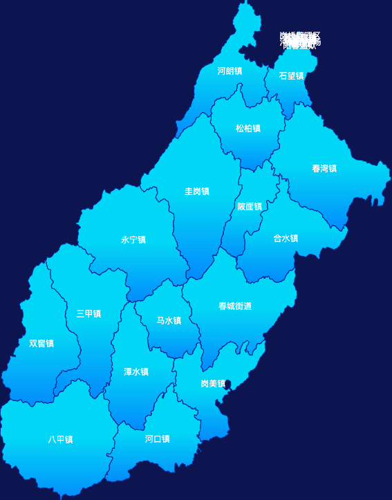 echarts阳江市阳春市geoJson地图局部颜色渐变