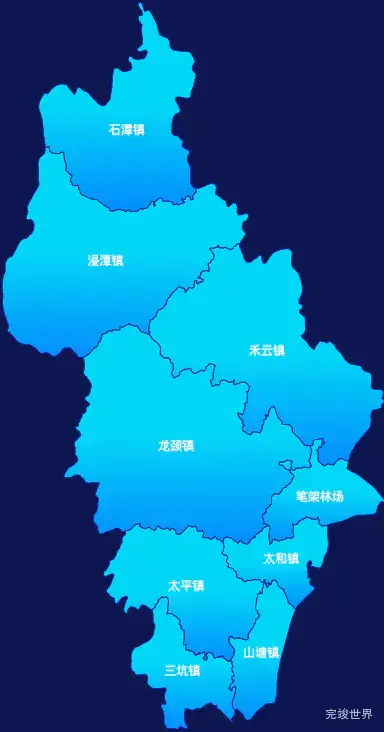 echarts清远市清新区geoJson地图全局颜色渐变