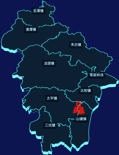 echarts清远市清新区geoJson地图3d地图自定义图标
