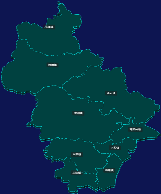 threejs清远市清新区geoJson地图3d地图CSS3D标签