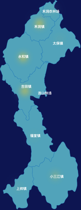 echarts清远市连山壮族瑶族自治县geoJson地图热力图