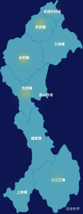 echarts清远市连山壮族瑶族自治县geoJson地图热力图