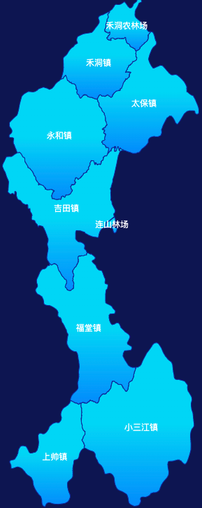 echarts清远市连山壮族瑶族自治县geoJson地图局部颜色渐变