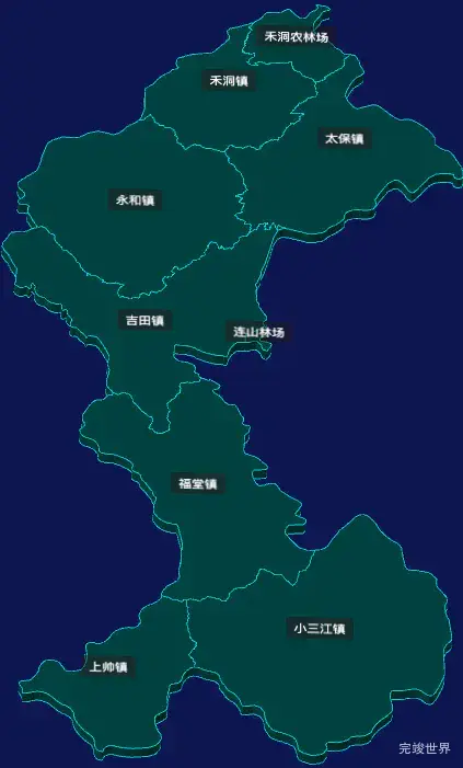 threejs清远市连山壮族瑶族自治县geoJson地图3d地图CSS3D标签