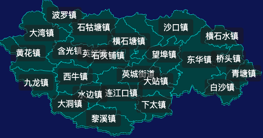threejs清远市英德市geoJson地图3d地图css2d标签