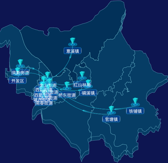 echarts潮州市湘桥区geoJson地图自定义label样式