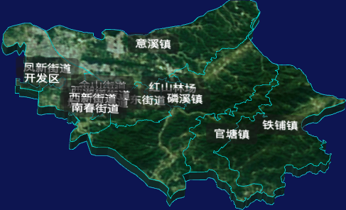 threejs潮州市湘桥区geoJson地图3d地图自定义贴图加CSS3D标签