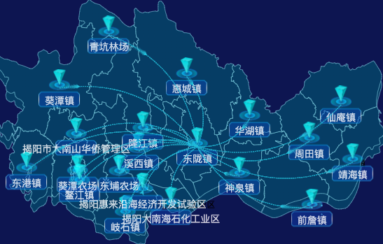 echarts揭阳市惠来县geoJson地图自定义label样式
