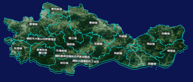 threejs揭阳市惠来县geoJson地图3d地图自定义贴图加CSS3D标签