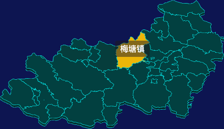 threejs揭阳市普宁市geoJson地图3d地图鼠标移入显示标签并高亮