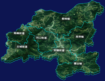 threejs云浮市云城区geoJson地图3d地图自定义贴图加CSS3D标签