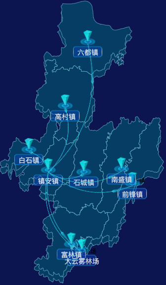 echarts云浮市云安区geoJson地图label样式自定义