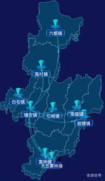 echarts云浮市云安区geoJson地图label样式自定义