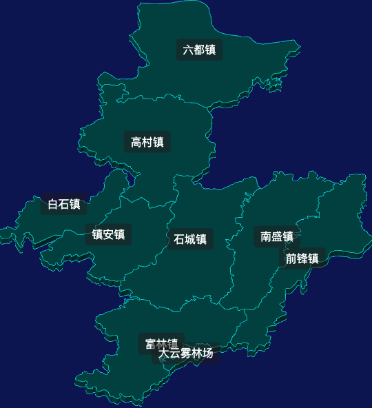 threejs云浮市云安区geoJson地图3d地图css2d标签