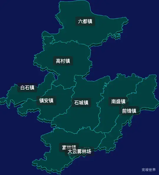 threejs云浮市云安区geoJson地图3d地图css2d标签