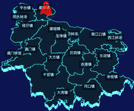 echarts云浮市郁南县geoJson地图3d地图自定义图标