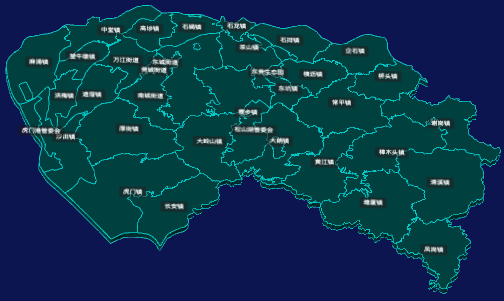 threejs东莞市geoJson地图3d地图CSS3D标签