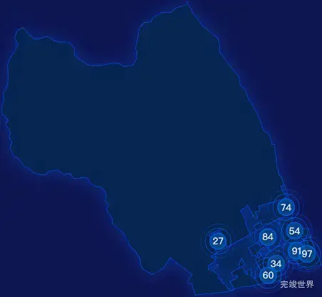 echarts呼和浩特市回民区geoJson地图圆形波纹状气泡图