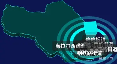 threejs呼和浩特市回民区geoJson地图3d地图CSS2D外加旋转棱锥