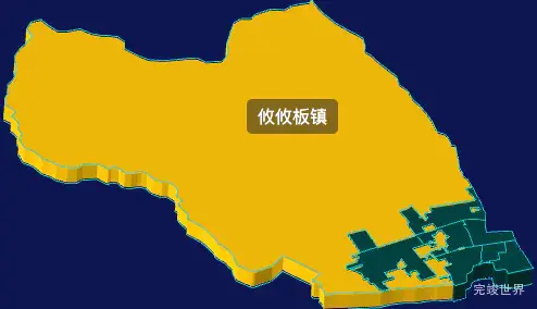 threejs呼和浩特市回民区geoJson地图3d地图鼠标移入显示标签并高亮