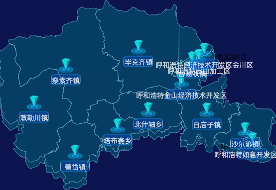 echarts呼和浩特市土默特左旗geoJson地图点击跳转到指定页面