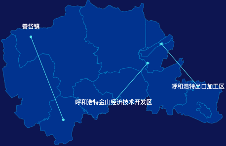 echarts呼和浩特市土默特左旗geoJson地图自定义引导线