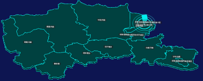 threejs呼和浩特市土默特左旗geoJson地图3d地图添加旋转棱锥