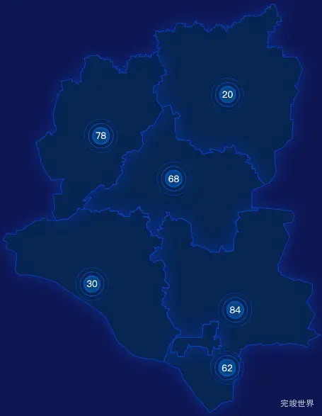 echarts呼和浩特市托克托县geoJson地图圆形波纹状气泡图