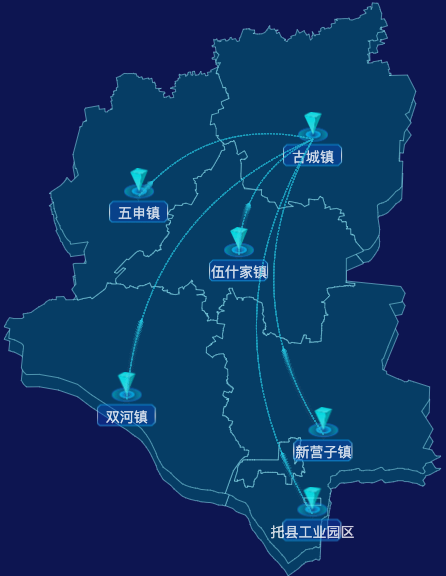 echarts呼和浩特市托克托县geoJson地图自定义label样式