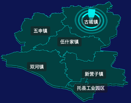 threejs呼和浩特市托克托县geoJson地图3d地图CSS2D外加旋转棱锥