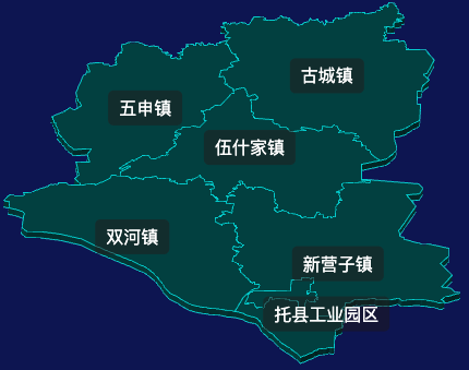 threejs呼和浩特市托克托县geoJson地图3d地图css2d标签