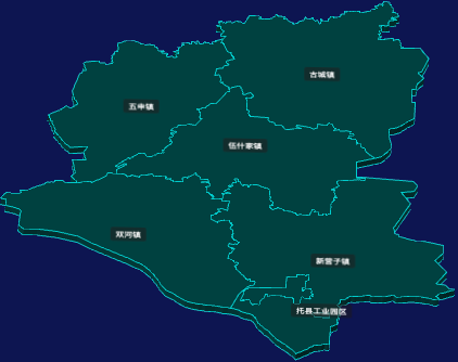 threejs呼和浩特市托克托县geoJson地图3d地图CSS3D标签