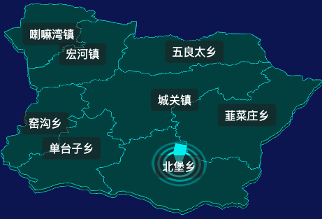 threejs呼和浩特市清水河县geoJson地图3d地图CSS2D外加旋转棱锥