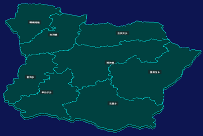 threejs呼和浩特市清水河县geoJson地图3d地图CSS3D标签