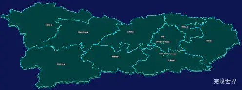 threejs呼和浩特市武川县geoJson地图3d地图CSS3D标签