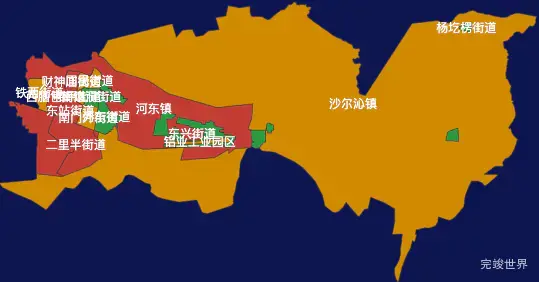 echarts包头市东河区geoJson地图定义颜色