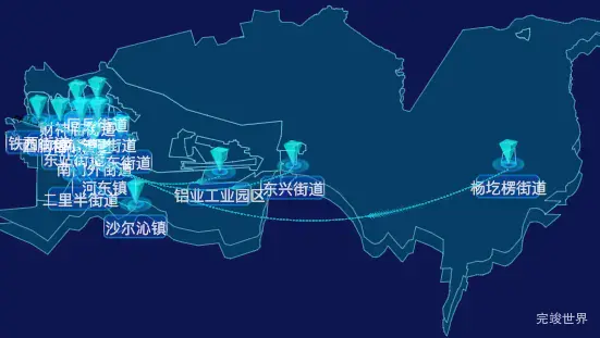 echarts包头市东河区geoJson地图label样式自定义