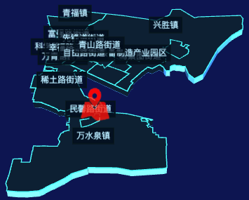echarts包头市青山区geoJson地图3d地图自定义图标