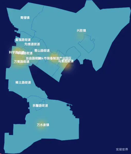 echarts包头市青山区geoJson地图热力图