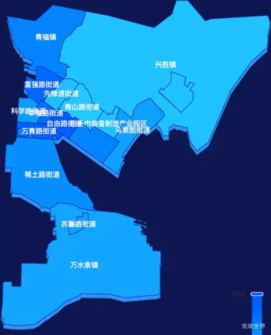 echarts包头市青山区geoJson地图 visualMap控制地图颜色