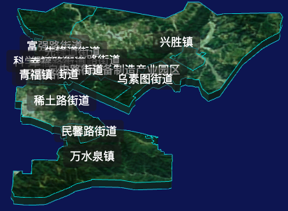 threejs包头市青山区geoJson地图3d地图自定义贴图加CSS2D标签