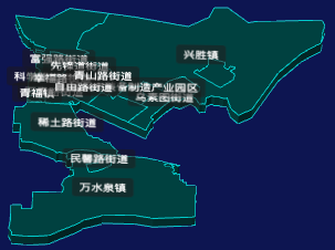 threejs包头市青山区geoJson地图3d地图CSS3D标签
