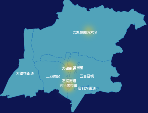 echarts包头市石拐区geoJson地图热力图