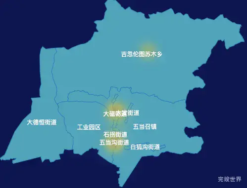 echarts包头市石拐区geoJson地图热力图