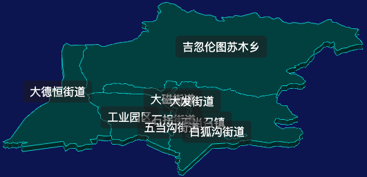 threejs包头市石拐区geoJson地图3d地图css2d标签
