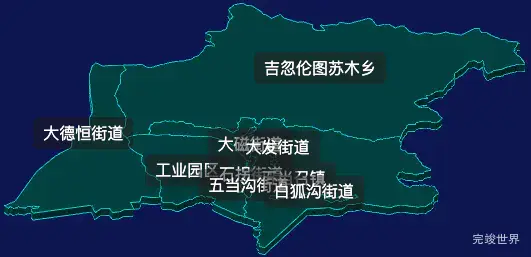 threejs包头市石拐区geoJson地图3d地图css2d标签