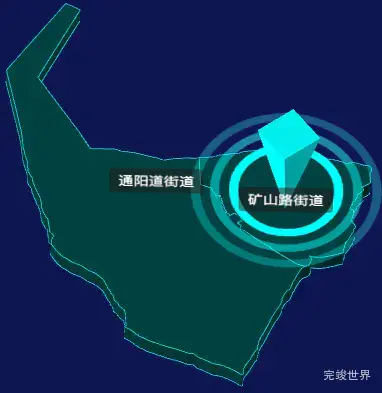 threejs包头市白云鄂博矿区geoJson地图3d地图添加旋转棱锥