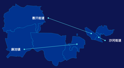 echarts包头市九原区geoJson地图自定义引导线