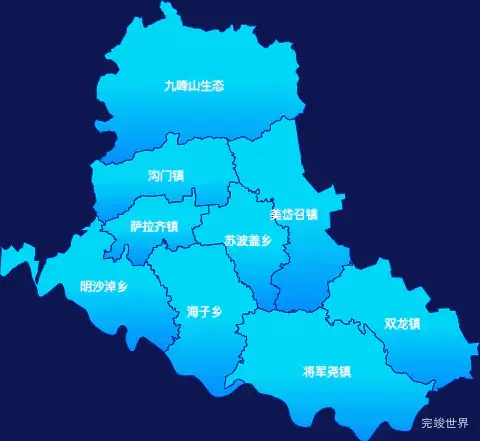 echarts包头市土默特右旗geoJson地图局部颜色渐变